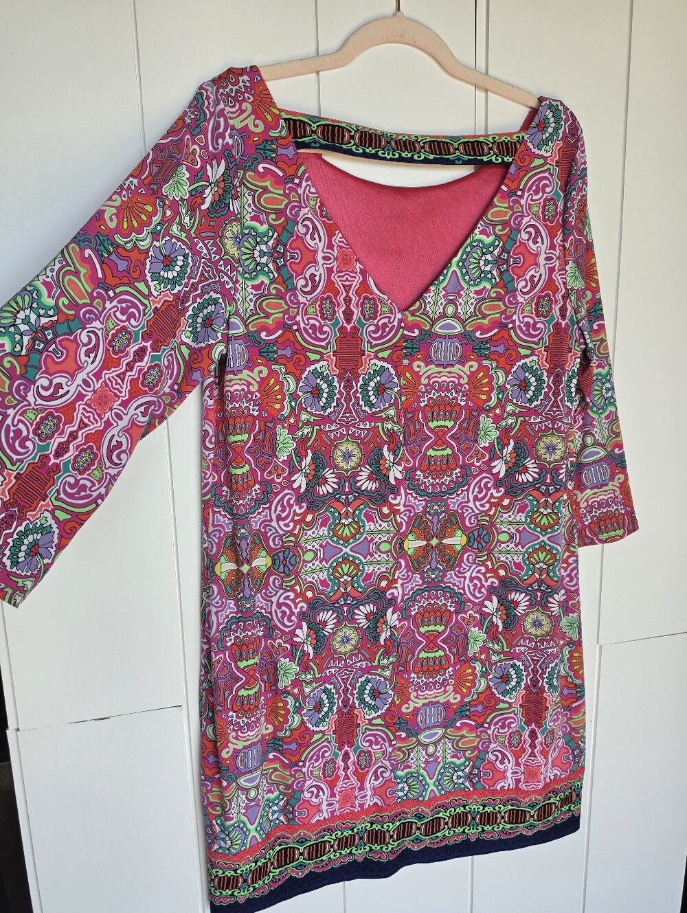 Laundry By Shelli Segal Multicolor Long Sleeve‎ Stretchy mini Dress Size Large